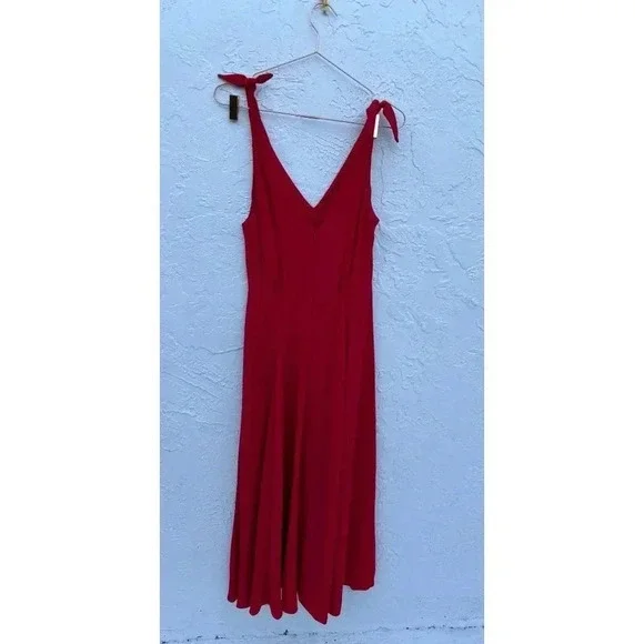 Betsey Johnson Womens Crepe Georgette Elegant Midi Dress Red Size 4 - Picture 13 of 13